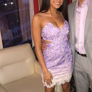 ombré lavender white cocktail dress